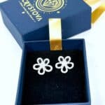 Rhinestone Petals Flower Earrings