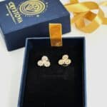 Triple Flower Rhinestone Cluster Stud Earrings